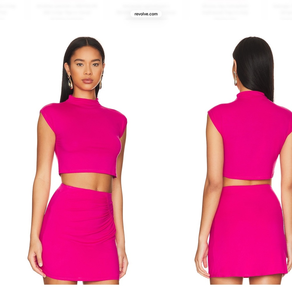 House of Harlow 1960 Revolve x Pink cropped neck top Felix
